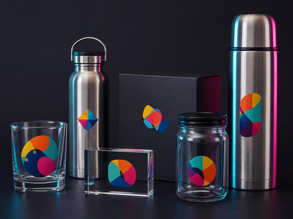 Copos, garrafas e acrílicos personalizados com adesivo DTF UV
