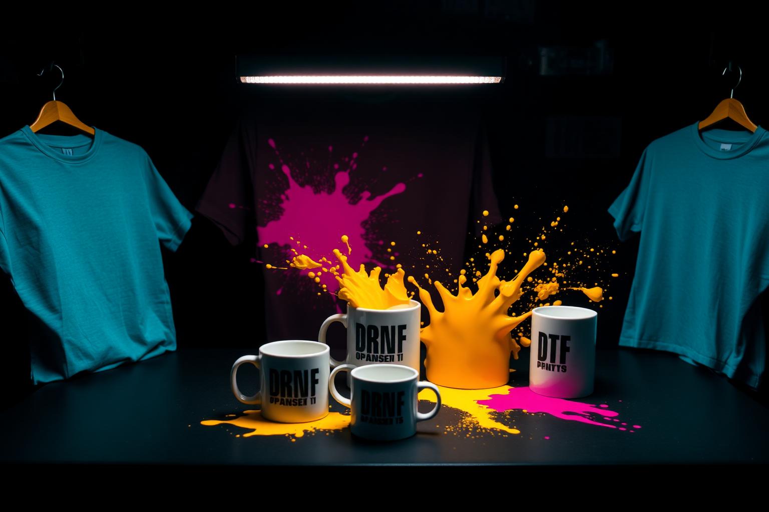 Camisetas estampadas, filmes DTF e canecas personalizadas produzidos pela Impress Print Shop